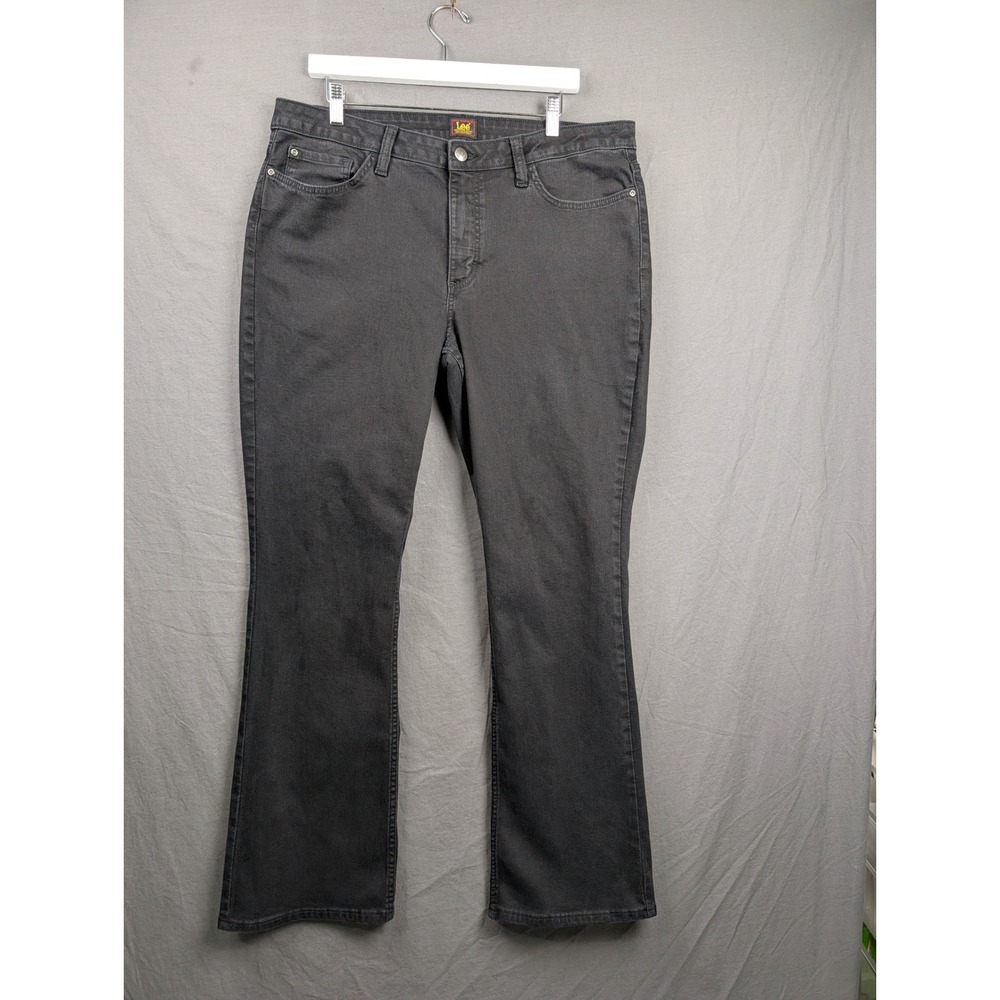 Lee‎ Womens Mid Rise Bootcut Jeans Black Size 16 Long